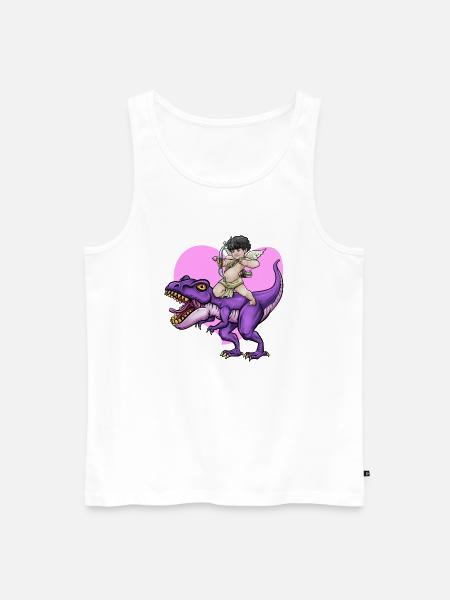 Armure de Cupidon T Rex coeur Saint-Valentin Cupid Rex - Débardeur bio Premium Homme - blanc