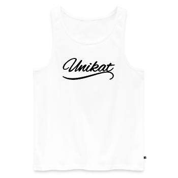 Unikat Motiv Einzigartig und Toll - Männer Premium Bio Tank Top - Weiß - Vorne - Michal (187cm)