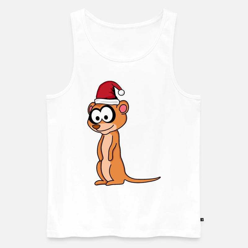 Erdmännchen Comic Weihnachten - Männer Premium Bio Tank Top - Weiß