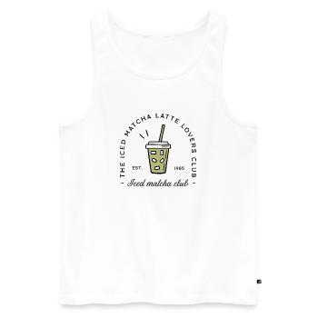Iced matcha latte lovers - Men's Premium Organic Tank Top - white - Front - AI Model Male 178 light (178cm)