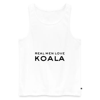 Real men love KOALA - Men's Premium Organic Tank Top - white - Front - AI Model Male 178 light (178cm)