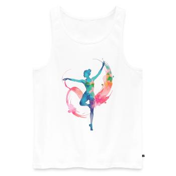 femme, gymnaste, rsg, gymnastique, illustration, aquarelle - Débardeur bio Premium Homme - blanc - Devant - Michal (187cm)