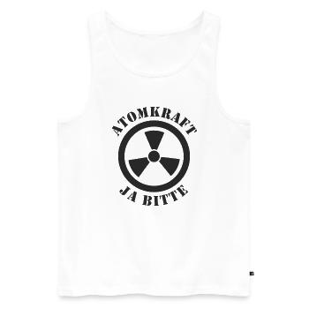 Atomkraft, Ja bitte - Männer Premium Bio Tank Top - Weiß - Vorne - Michal (187cm)