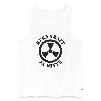 Kernkraft, Ja bitte - Männer Premium Bio Tank Top - Weiß - Vorne - Michal (187cm)