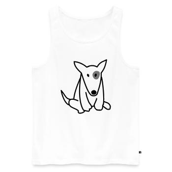 Bullterrier - Männer Premium Bio Tank Top - Weiß - Vorne - Michal (187cm)