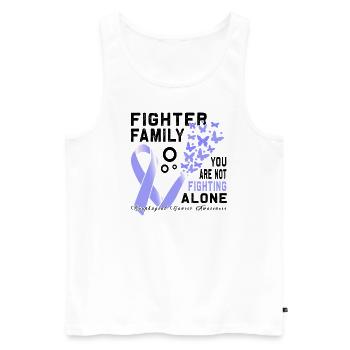 Cancer de l’œsophage du ruban de pervenche en avril - Débardeur bio Premium Homme - blanc - Devant - Michal (187cm)