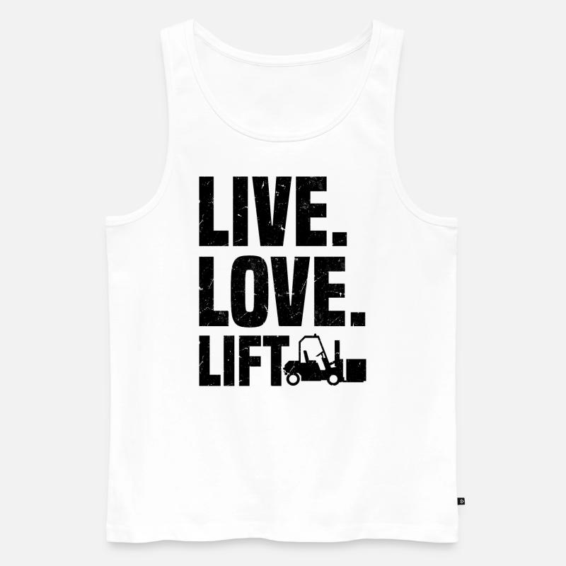 Gabelstaplerfahrer | Gabelstapler Beruf Geschenke - Männer Premium Bio Tank Top - Weiß