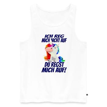 Ich reg mich nicht auf sondern Du! Regenbogen - Männer Premium Bio Tank Top - Weiß - Vorne - Michal (187cm)