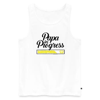 Pregnancy 2023 - Daddy Work in progress - - Men's Premium Organic Tank Top - white - Front - AI Model Male 178 light (178cm)