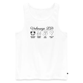 Vorhersage 2024 Werdende Eltern Babybauch - Männer Premium Bio Tank Top - Weiß - Vorne - Michal (187cm)