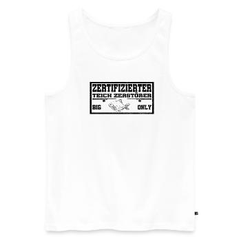 Big Flunder only - Lustiges Fischen Angeln Angler - Männer Premium Bio Tank Top - Weiß - Vorne - Michal (187cm)