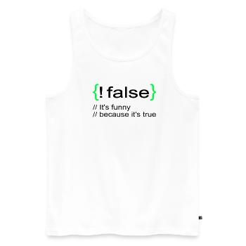 Drôle Lol Nerd Informaticien - Débardeur bio Premium Homme - blanc - Devant - AI Model Male 178 light (178cm)