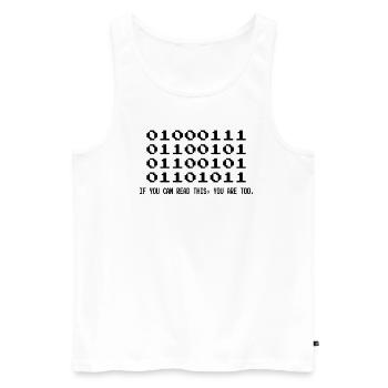 Drôle Lol Nerd Informaticien - Débardeur bio Premium Homme - blanc - Devant - AI Model Male 178 light (178cm)