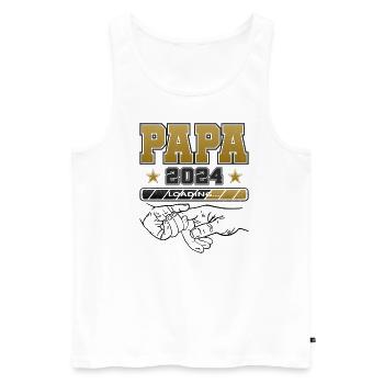 Father-to-be - Dad 2024 loading - Men's Premium Organic Tank Top - white - Front - Michal (187cm)