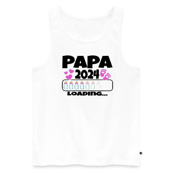 Father-to-be - Dad 2024 loading - Men's Premium Organic Tank Top - white - Front - Michal (187cm)