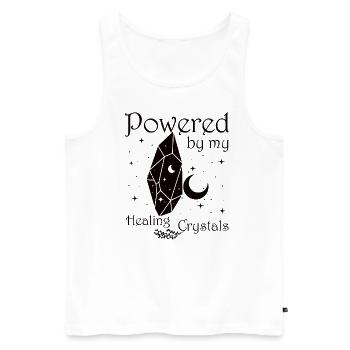 Funny Gemstone Chakra Healer Spiritual - Men's Premium Organic Tank Top - white - Front - Michal (187cm)