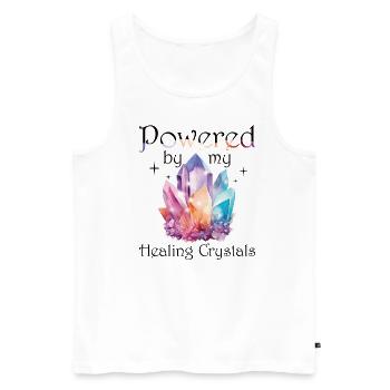 Funny Gemstone Chakra Healer Spiritual - Men's Premium Organic Tank Top - white - Front - Michal (187cm)