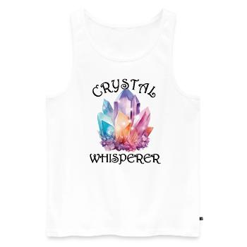 Funny Gemstone Chakra Healer Spiritual - Men's Premium Organic Tank Top - white - Front - Michal (187cm)
