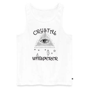 Funny Gemstone Chakra Healer Spiritual - Men's Premium Organic Tank Top - white - Front - Michal (187cm)