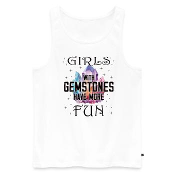 Funny Gemstone Chakra Healer Spiritual - Men's Premium Organic Tank Top - white - Front - Michal (187cm)
