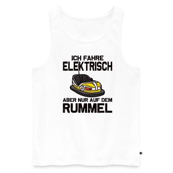 "Ich fahre Elektrisch" Autoscooter - Männer Premium Bio Tank Top - Weiß - Vorne - AI Model Male 178 light (178cm)