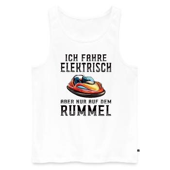 Ich fahre Elektrisch Kirmes Autoscooter - Männer Premium Bio Tank Top - Weiß - Vorne - AI Model Male 178 light (178cm)