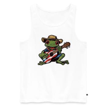 Coqui Frog Symbol Taino Boricua Puerto - Men's Premium Organic Tank Top - white - Front - AI Model Male 178 light (178cm)