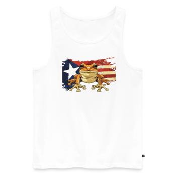 Coqui Frog Symbol Taino Boricua Puerto - Men's Premium Organic Tank Top - white - Front - AI Model Male 178 light (178cm)