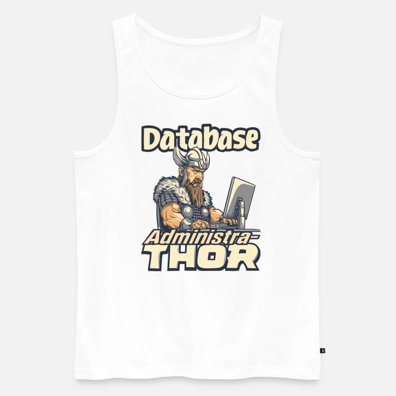 Viking Databaseadministra-thor Nerdy - Männer Premium Bio Tank Top - Weiß