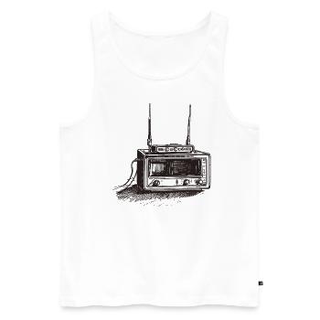 Stolzer Amateurfunk-betreiber - Männer Premium Bio Tank Top - Weiß - Vorne - Michal (187cm)