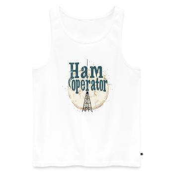 Proud amateur radio operator - Men's Premium Organic Tank Top - white - Front - AI Model Male 178 light (178cm)