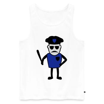 Policeman avec matraque - Débardeur bio Premium Homme - blanc - Devant - AI Model Male 178 light (178cm)