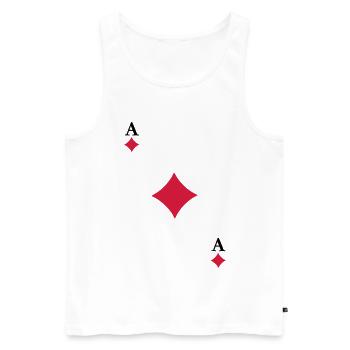 Ace of Diamonds - Männer Premium Bio Tank Top - Weiß - Vorne - AI Model Male 178 light (178cm)