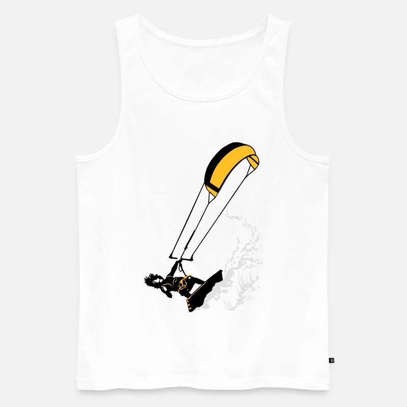 Kitesurfen und Wellen flex - Männer Premium Bio Tank Top - Weiß