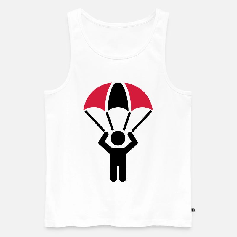 Fallschirm - Männer Premium Bio Tank Top - Weiß