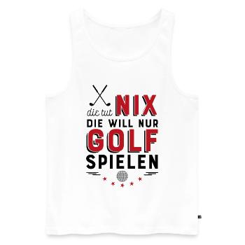 Golf spielen - Männer Premium Bio Tank Top - Weiß - Vorne - Michal (187cm)