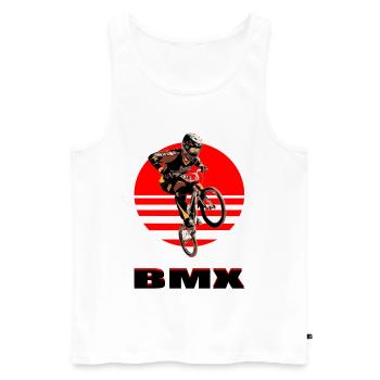 BMX Bike - Männer Premium Bio Tank Top - Weiß - Vorne - Michal (187cm)
