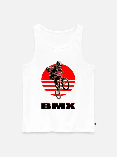 BMX Bike - Men's Premium Organic Tank Top - white
