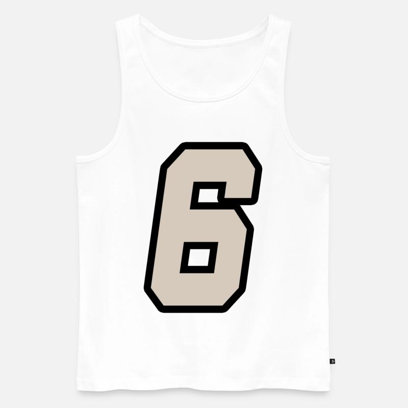 Nummer sechs - Männer Premium Bio Tank Top - Weiß
