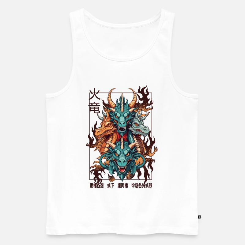 Chinesische Drachen - Männer Premium Bio Tank Top - Weiß