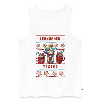 LEBKUCHEN TESTER Einhorn Weihnachten - Männer Premium Bio Tank Top - Weiß - Vorne - Michal (187cm)