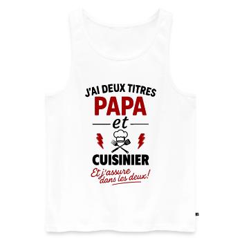 Dad Cook Humor Kitchen Gift - Men's Premium Organic Tank Top - white - Front - AI Model Male 178 light (178cm)