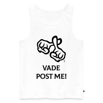 Vade Post Me! (Kreuz / Bibel / Religion / 2C) - Männer Premium Bio Tank Top - Weiß - Vorne - AI Model Male 178 light (178cm)