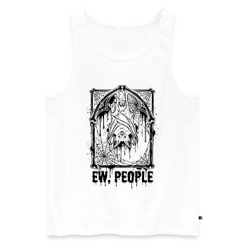 Ew People Bat Gothic - Men's Premium Organic Tank Top - white - Front - AI Model Male 178 light (178cm)