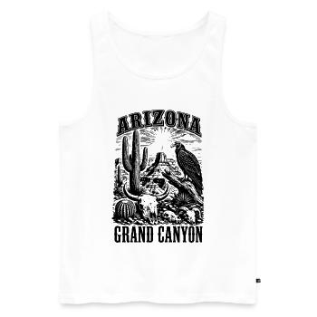 Arizona Grand Canyon Desert Silhouette - Men's Premium Organic Tank Top - white - Front - Michal (187cm)