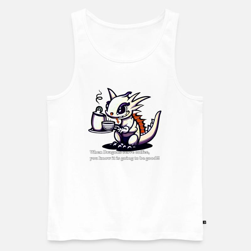 Drachenkaffee! - Männer Premium Bio Tank Top - Weiß