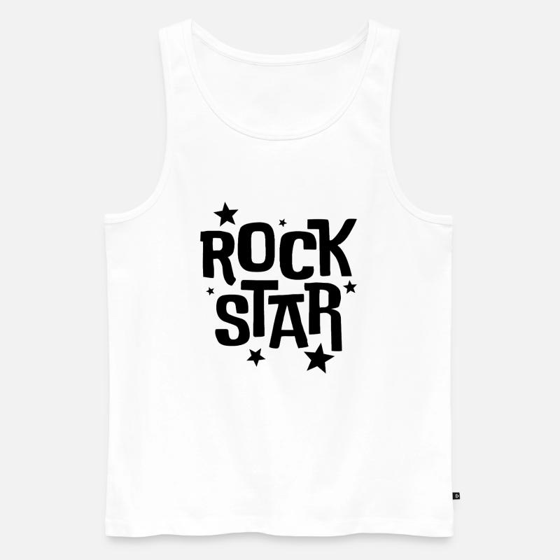 Rock Star - Männer Premium Bio Tank Top - Weiß