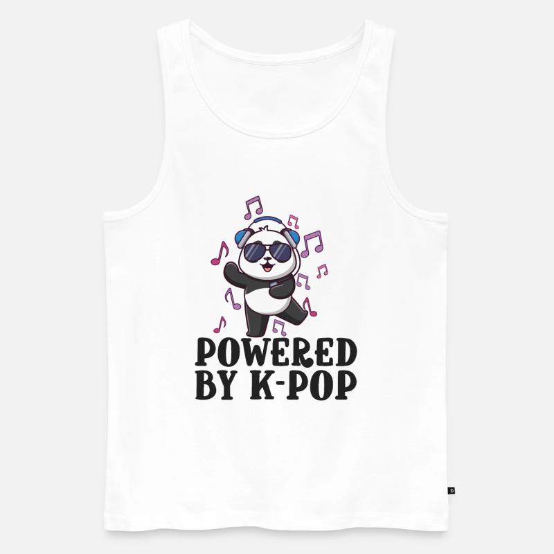 Alimenté par K-Pop Panda Kpop Merch K-pop Merch - Débardeur bio Premium Homme - blanc