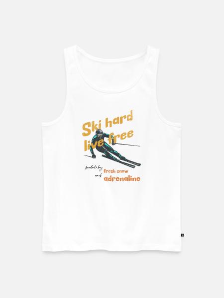Ski hard fresh snow - Männer Premium Bio Tank Top - Weiß