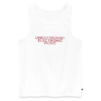 Techno Trance DNB | Underground Electronic Music - Men's Premium Organic Tank Top - white - Front - AI Model Male 178 light (178cm)